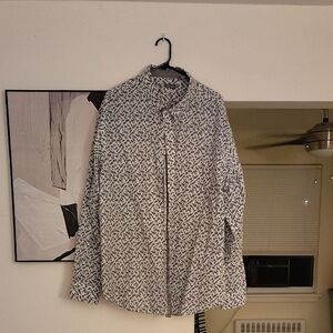 Van Heusen Geometric Black and White Shirt